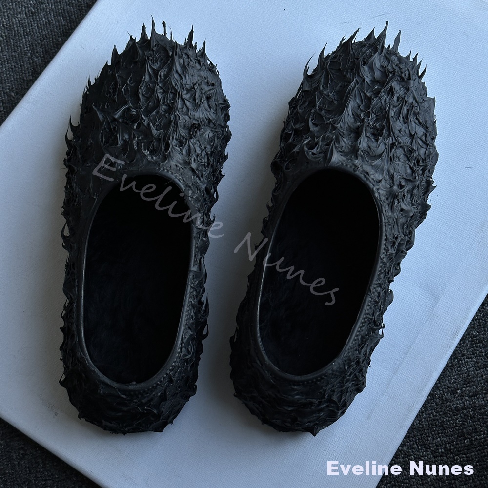 Unique Leather Work - Niche-design Platform Shoes with A Thorn