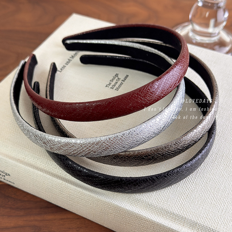 Leatherwork Pony - Vintage Red Leather Thin Headband Multiple