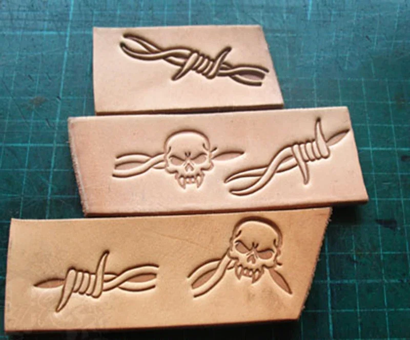 5pcs Thorns and skull pattern  - đánh giá và giá Unique Leather Work